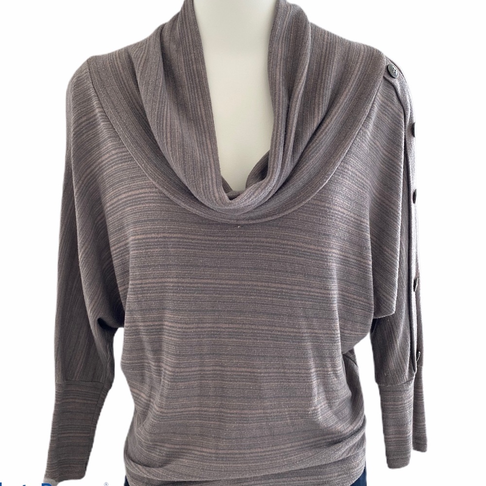 La Scala 3/4 Sleeve Brown Blouse